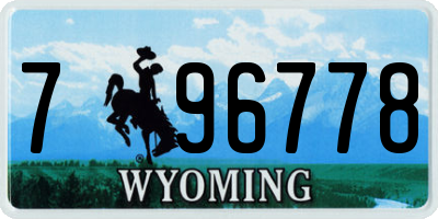 WY license plate 796778