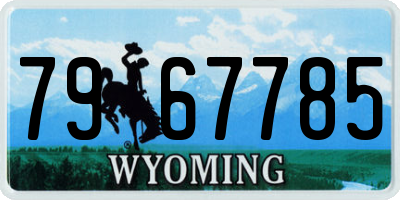 WY license plate 7967785