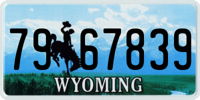 WY license plate 7967839