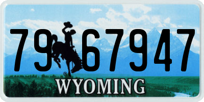 WY license plate 7967947