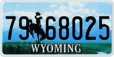 WY license plate 7968025