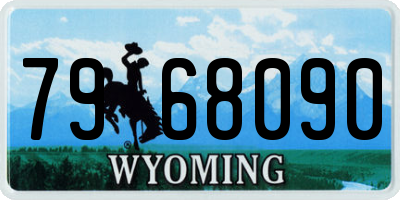 WY license plate 7968090