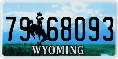 WY license plate 7968093