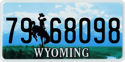 WY license plate 7968098