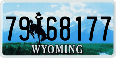 WY license plate 7968177