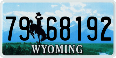 WY license plate 7968192