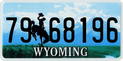 WY license plate 7968196