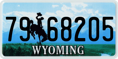 WY license plate 7968205