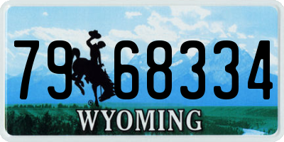WY license plate 7968334