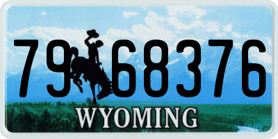 WY license plate 7968376