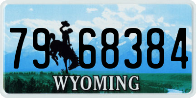 WY license plate 7968384