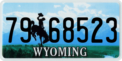 WY license plate 7968523