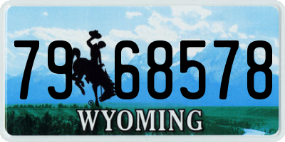 WY license plate 7968578