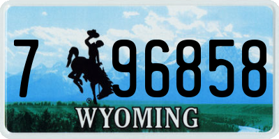 WY license plate 796858