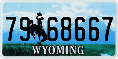 WY license plate 7968667