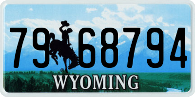 WY license plate 7968794