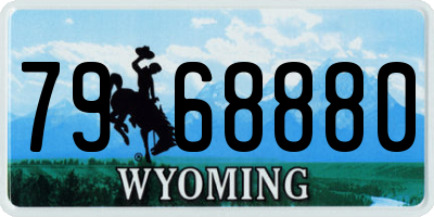 WY license plate 7968880