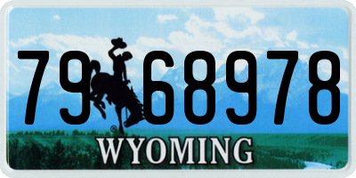 WY license plate 7968978