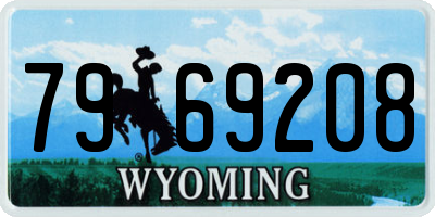 WY license plate 7969208