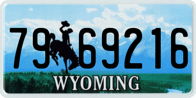 WY license plate 7969216
