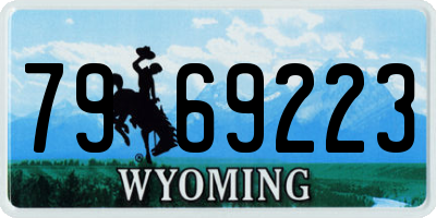 WY license plate 7969223