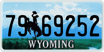 WY license plate 7969252