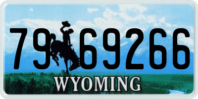 WY license plate 7969266