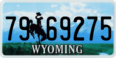 WY license plate 7969275
