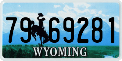 WY license plate 7969281
