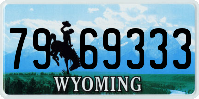 WY license plate 7969333