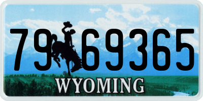 WY license plate 7969365