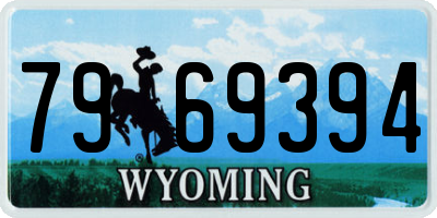 WY license plate 7969394