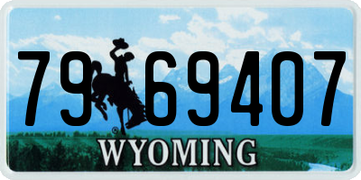 WY license plate 7969407