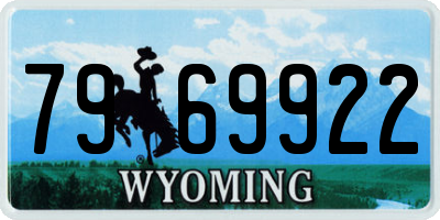 WY license plate 7969922