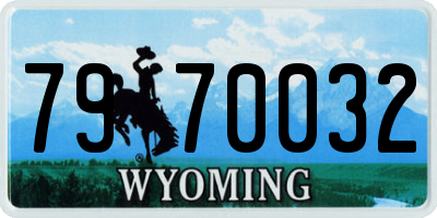 WY license plate 7970032