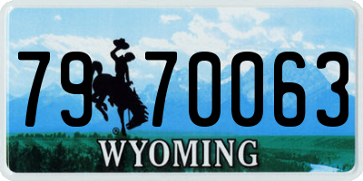 WY license plate 7970063