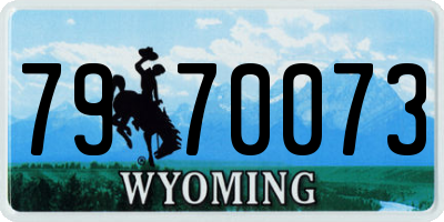 WY license plate 7970073