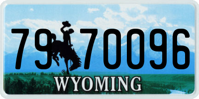 WY license plate 7970096