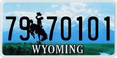 WY license plate 7970101