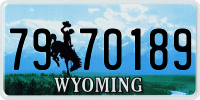 WY license plate 7970189