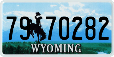 WY license plate 7970282