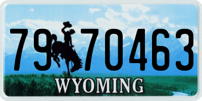 WY license plate 7970463