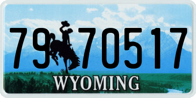 WY license plate 7970517