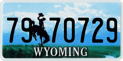 WY license plate 7970729