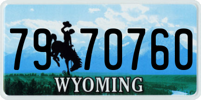 WY license plate 7970760