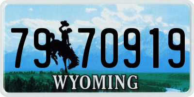 WY license plate 7970919
