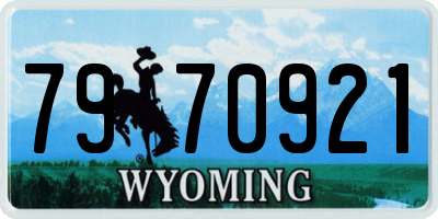 WY license plate 7970921