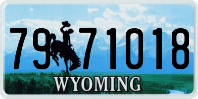 WY license plate 7971018