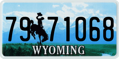 WY license plate 7971068