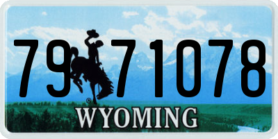 WY license plate 7971078